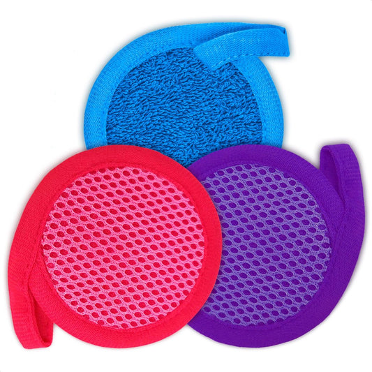 2-in-1 Gesichtspeeling-Pads, Waschbare Gesichtsreiniger - Wiederverwendbare Make-up-Entferner-Pads 3 Stück für Augen, Lippen & Hals, Mikrofaser-Peeling-Tuch, Waschbare Make-up-Entferner-Pads, Muttertagsgeschenk für Frauen