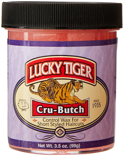 Lucky Tiger Cru-Butch Control Wax (99 g) – Premium Haarstyling-Wachs für Crew Cuts, Buzz Cuts & kurze Frisuren – Starker Halt, matter Glanz – Klassische Barbershop-Formel