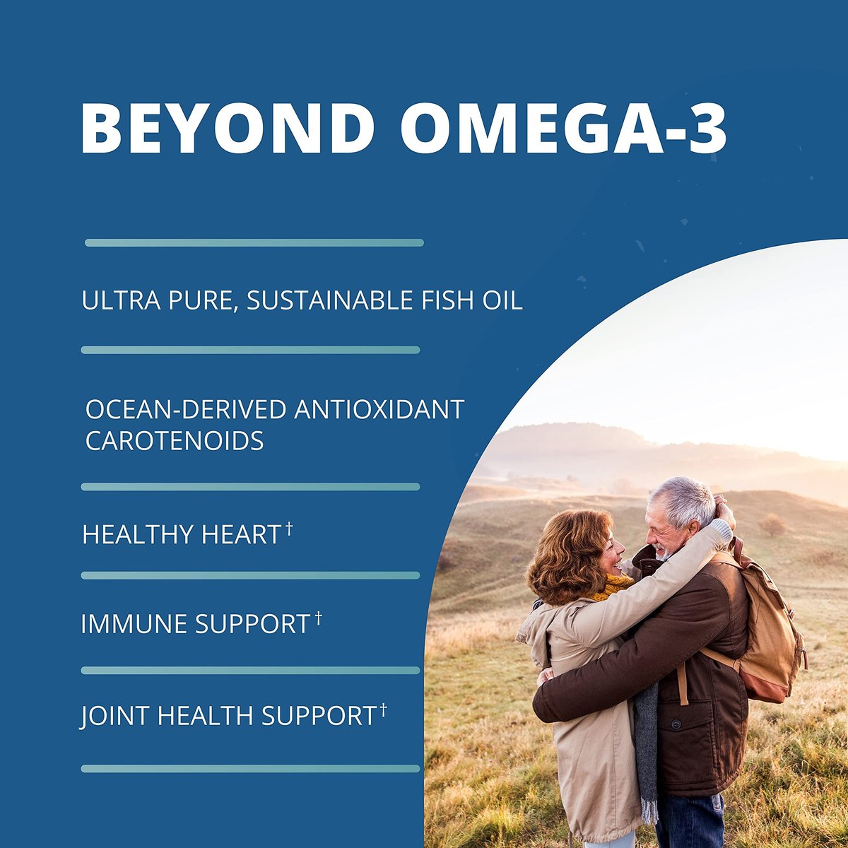 Garden of Life Oceans 3 Beyond Omega-3 mit OmegaXanthin – EPA, DHA, Fischöl mit 1200 mg Omega 3, Astaxanthin & Braunalgen-Extrakt – 60 Softgels