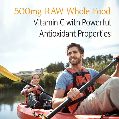 Garden of Life Vitamin Code Roh-Vitamin C - 60 Kapseln, 500 mg Vollwert-Vitamin C mit Obst- und Gemüsemischung & Probiotika, für Erwachsene, vegan, glutenfrei