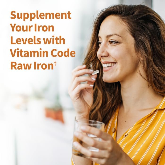 Garden of Life Vitamin Code Raw Eisen Nahrungsergänzungsmittel - 30 vegane Kapseln, 22 mg einmal täglich Eisen, Vitamine C, B12, Folsäure, Obst, Gemüse & Probiotika - Eisenpräparat für Frauen, Energie- & Anämieunterstützung