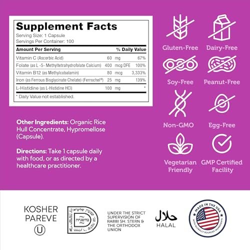 Zahler Eisenkomplex - Sanfte Formel zur Unterstützung bei Eisenmangel für Erwachsene Frauen & Männer - Fortschrittliche Ernährung zur Unterstützung des Energieniveaus - Koscher, Non-GMO & Glutenfrei - 100 Kapseln