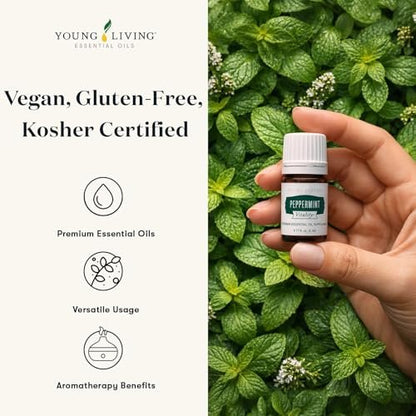 Young Living Pfefferminz Vitality ätherisches Öl | 5 ml | Erfrischend & belebend für Zuhause, Arbeit & persönliche Anwendung | Ideal für Aromatherapie, Wellness-Routinen & Massage | Vegan & glutenfrei