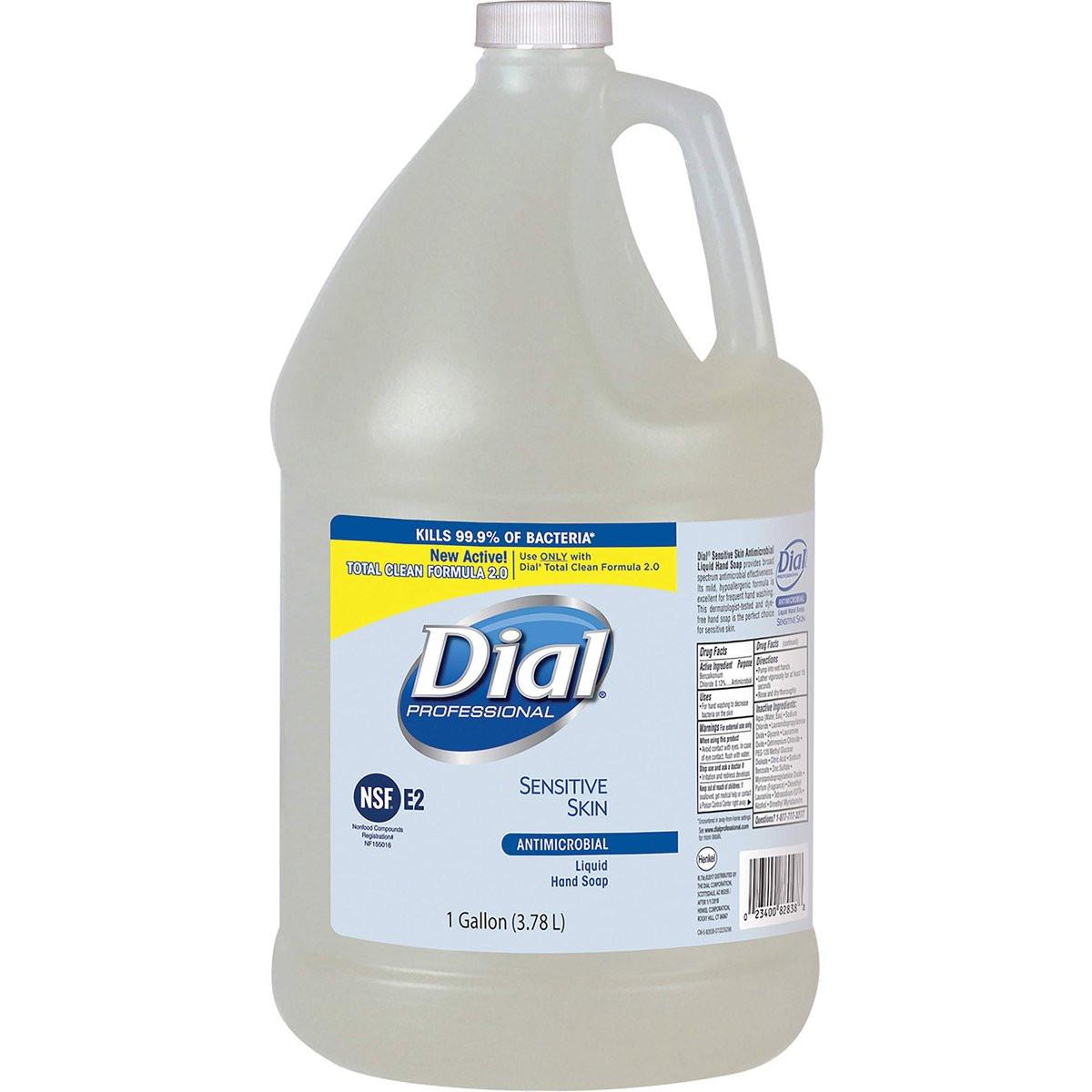 Dial Sensitive Skin Antimicrobial Seifen-Nachfüllpackung - 3,8 Liter - Tötet Keime - Für Hände & Körper - Klar - 1 Stück