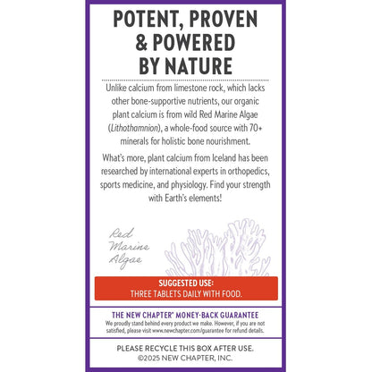 New Chapter Calcium Supplement – Knochenstärke auf pflanzlicher Basis, USDA Bio, mit Magnesium, Vitamin D3+K2, für Knochengesundheit & Gelenkbeweglichkeit, Herzunterstützung, 905 mg Dosis – 60 schlanke Tabletten