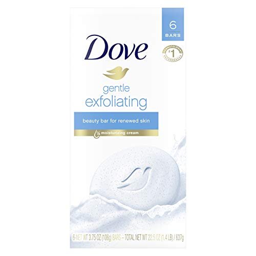 Dove Beauty Bar Sanfte Peelingseife für weichere Haut, feuchtigkeitsspendender als Seife, 3,75 oz, 6er-Pack