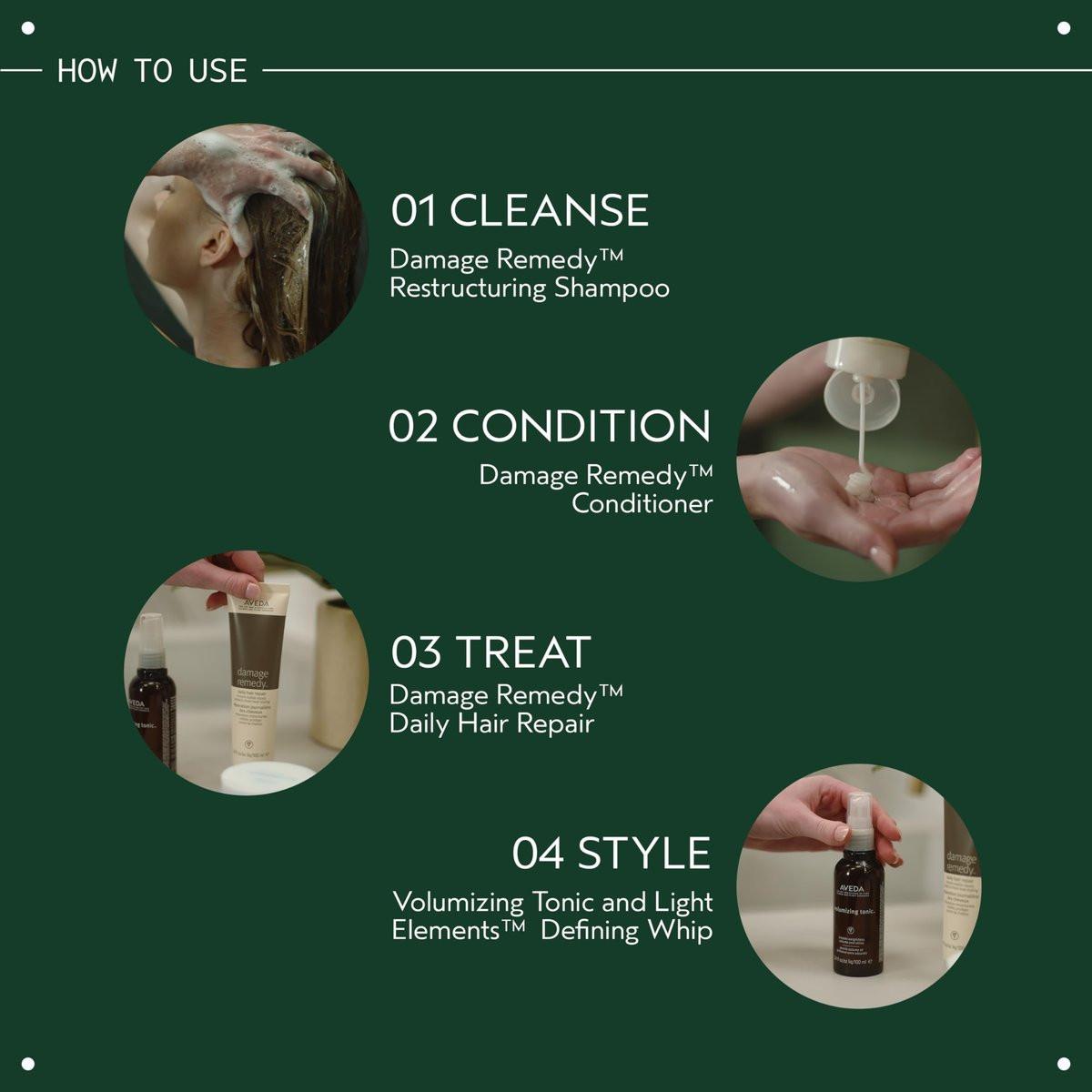 Aveda Damage Remedy Restructuring Shampoo für geschädigtes Haar | Repariert und stärkt geschädigtes Haar | mit Quinoa-Protein | 92% natürlichen Ursprungs, 250 ml