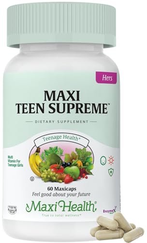Teen Vitamine für Mädchen 12-17 – Teen Multivitamin Supreme mit Vitamin D3, Eisen, Calcium, Biotin, Verdauungsenzymen – Multivitamin für Teenager-Mädchen für Energie, Immunsystem & Stimmungsunterstützung – 60 Kapseln