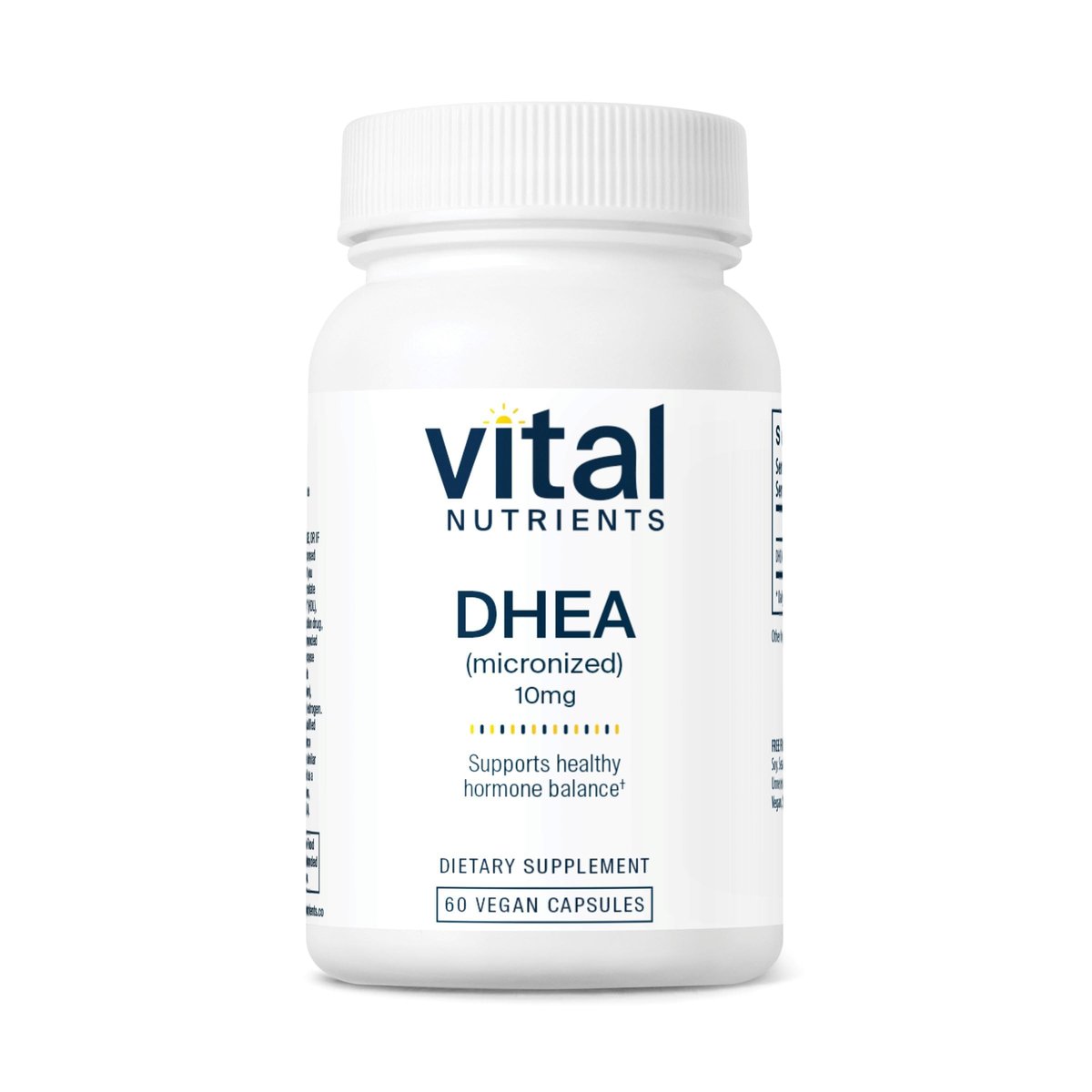 Vital Nutrients DHEA 10 mg – Veganes mikronisiertes DHEA-Präparat für Frauen und Männer – Unterstützt Hormonhaushalt und gesunden Zucker- und Mineralstoffwechsel – Gluten-, laktose- und sojafrei – 60 Kapseln