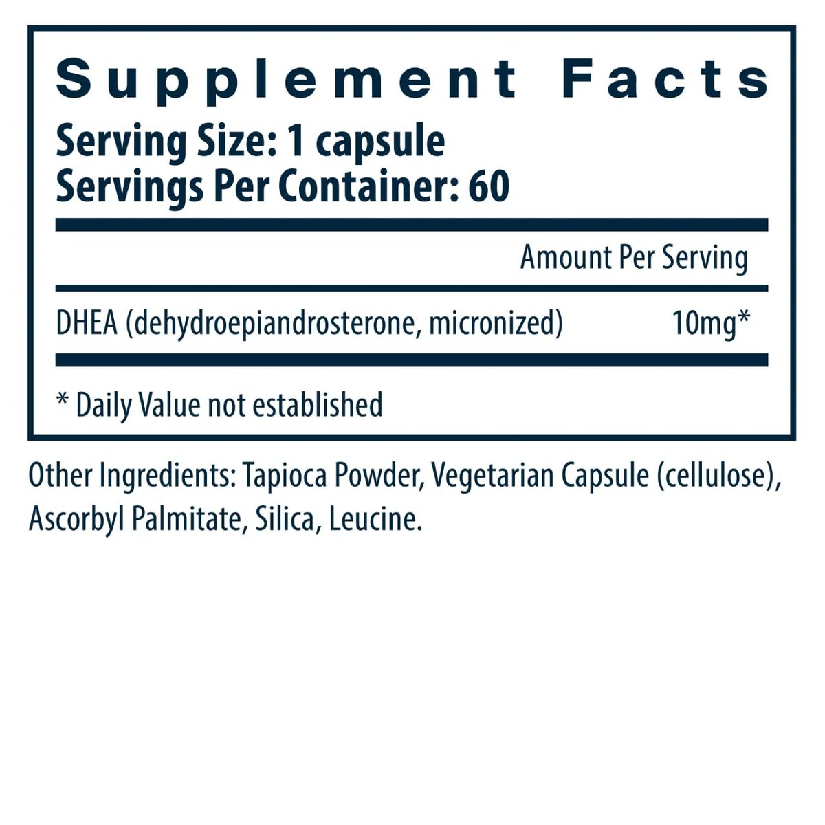 Vital Nutrients DHEA 10 mg – Veganes mikronisiertes DHEA-Präparat für Frauen und Männer – Unterstützt Hormonhaushalt und gesunden Zucker- und Mineralstoffwechsel – Gluten-, laktose- und sojafrei – 60 Kapseln
