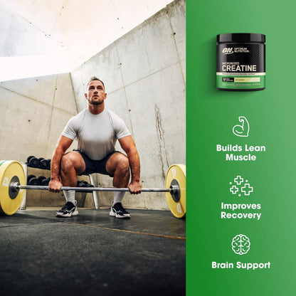 Optimum Nutrition Micronisiertes Kreatin-Monohydrat-Pulver, ungewürzt, 60 Portionen, 300 Gramm