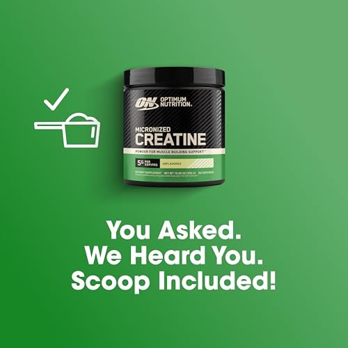 Optimum Nutrition Micronisiertes Kreatin-Monohydrat-Pulver, ungewürzt, 60 Portionen, 300 Gramm
