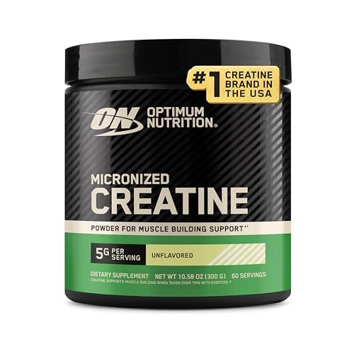 Optimum Nutrition Micronisiertes Kreatin-Monohydrat-Pulver, ungewürzt, 60 Portionen, 300 Gramm