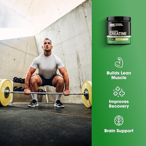 Optimum Nutrition Micronisiertes Kreatin-Monohydrat-Pulver, ungewürzt, 60 Portionen, 300 Gramm