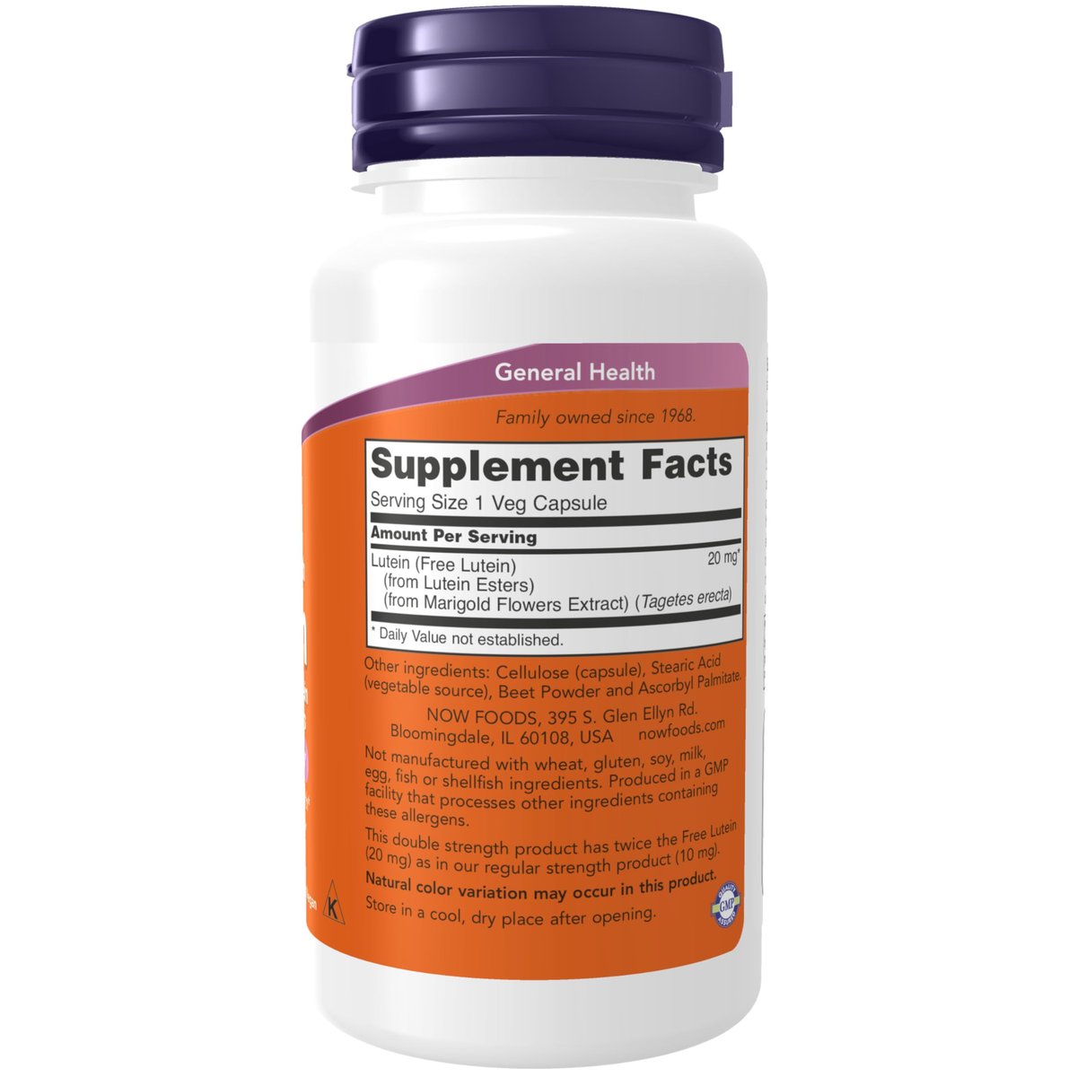 NOW Foods Lutein 20 mg mit freiem Lutein aus Luteinestern, 90 vegane Kapseln - Augen- und Sehkraft-Unterstützung