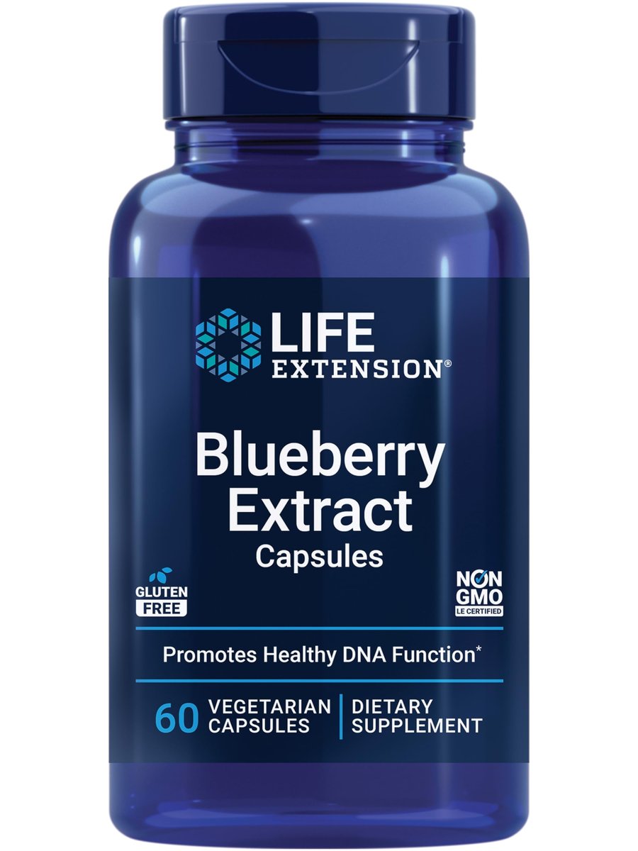 Life Extension Heidelbeerextrakt Kapseln – unterstützt kognitive & Gedächtnisgesundheit, hilft gesunde Cholesterinwerte zu erhalten, bekämpft oxidativen Stress, glutenfrei, nicht gentechnisch verändert, vegetarisch, 60 Kapseln