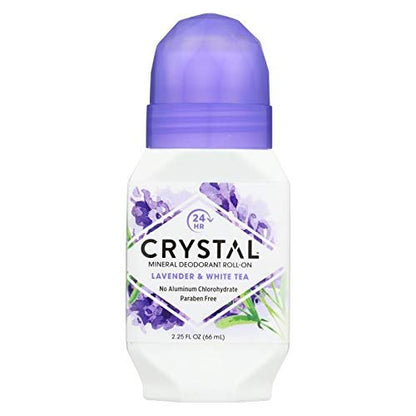 Crystal Mineral Deodorant Roll-On Lavender & White Tea – 2er-Pack (2 x 2,25 oz)