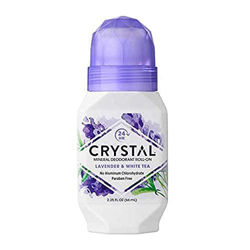 Crystal Essence Mineral-Deodorant Roll-On Lavendel & Weißer Tee 2,25 oz (6er-Pack) – Natürlicher Deodorant ohne Aluminium