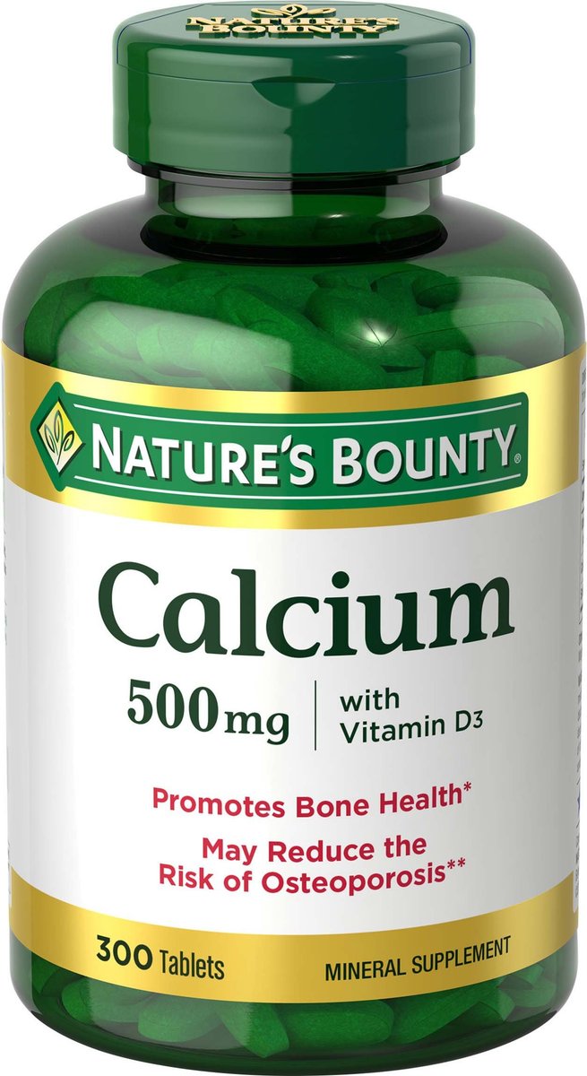 Nature's Bounty Calcium Plus 400 IU Vitamin D3 – 300 Tabletten für Knochen- und Immununterstützung