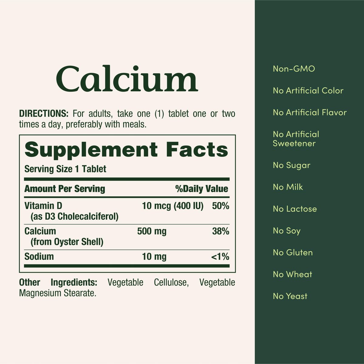 Nature's Bounty Calcium Plus 400 IU Vitamin D3 – 300 Tabletten für Knochen- und Immununterstützung
