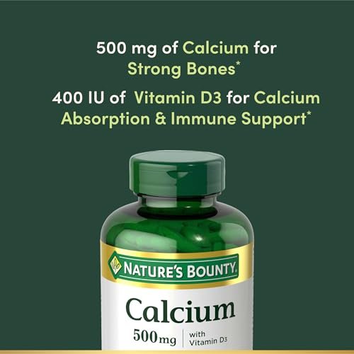 Nature's Bounty Calcium Plus 400 IU Vitamin D3 – 300 Tabletten für Knochen- und Immununterstützung