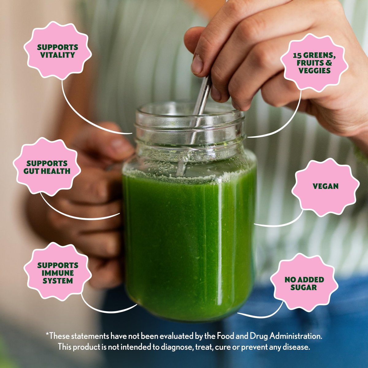 Amazing Grass Super Greens Pulver – Bio-Grünpulver mit Superfoods, Probiotika & Spirulina, unterstützt die Verdauung, 30 Portionen, 240 g