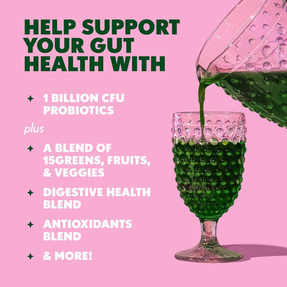 Amazing Grass Super Greens Pulver – Bio-Grünpulver mit Superfoods, Probiotika & Spirulina, unterstützt die Verdauung, 30 Portionen, 240 g