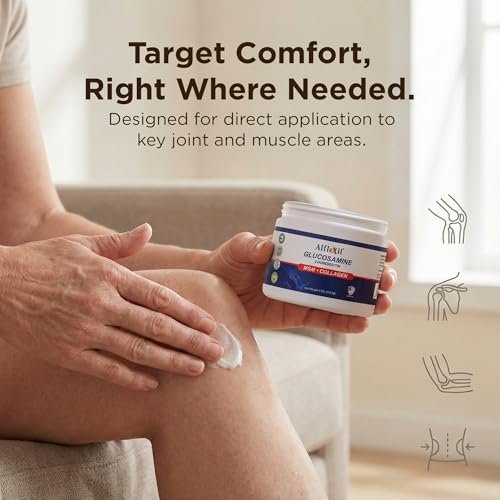 ALFLEXIL Glucosamin Plus Chondroitin Creme mit MSM & Kollagen – Unterstützt gesunde Gelenke, lindert Gelenk- und Muskelschmerzen, verbessert die Beweglichkeit, schnelle Absorption, spendet Feuchtigkeit, 118 ml