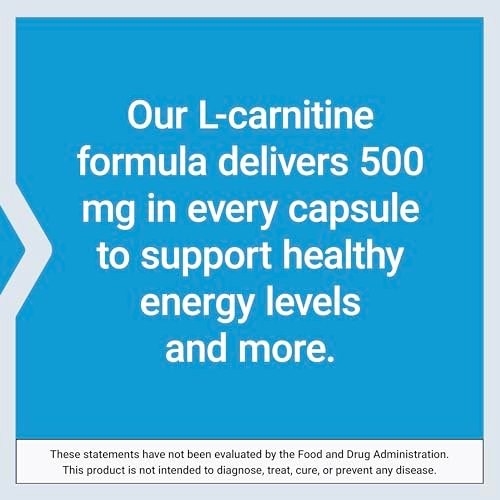 Life Extension L-Carnitin – 500 mg, Energie- und Gedächtnisergänzung – Freie Form Aminosäure, Stickstoffmonoxid-Unterstützung, Gesunder Blutdruck – Glutenfrei, Nicht-GVO, Vegetarisch – 30 Kapseln