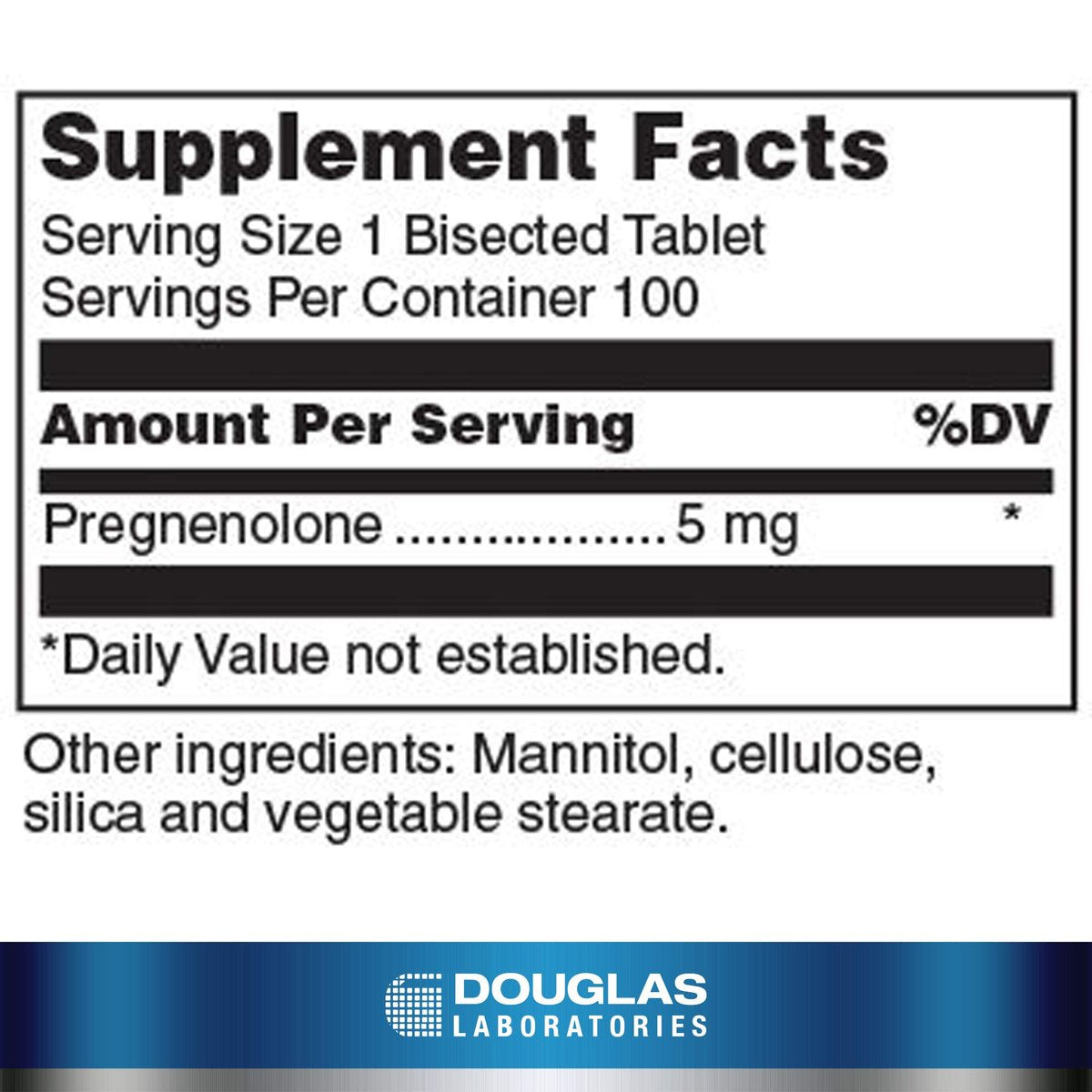 Douglas Laboratories Pregnenolon 5 mg | Nahrungsergänzungsmittel | Unterstützung für Gehirn, Eierstöcke, Leber und Hormone* | 100 Tabletten