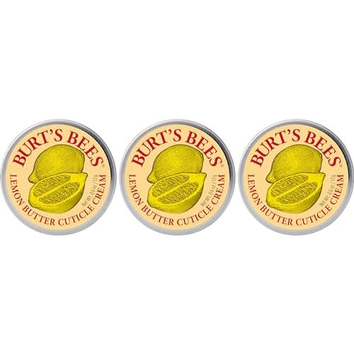 Burt’s Bees Zitronenbutter Nagelhautcreme, 100% natürliche Handcreme, 3 Dosen à 0,6 oz