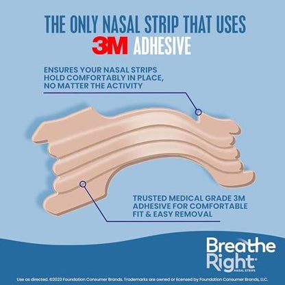 Breathe Right Nasale Strips, Extra Stärke, Braune Nasenstreifen, Medikamentenfreie Nasenentlastung für bessere Atmung, Hilft Schnarchen zu reduzieren, Verursacht durch Erkältungen & Allergien, Septumdeviation, 26 Stück