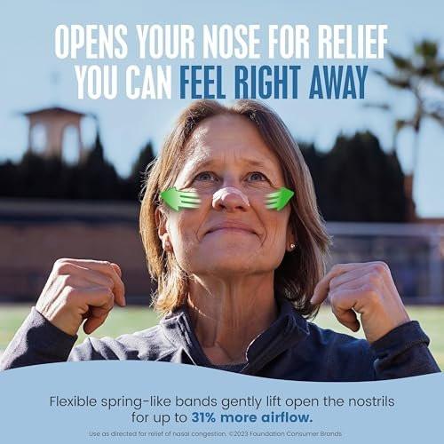 Breathe Right Nasale Strips, Extra Stärke, Braune Nasenstreifen, Medikamentenfreie Nasenentlastung für bessere Atmung, Hilft Schnarchen zu reduzieren, Verursacht durch Erkältungen & Allergien, Septumdeviation, 26 Stück