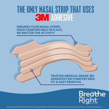 Breathe Right Nasale Strips, Extra Stärke, Braune Nasenstreifen, Medikamentenfreie Nasenentlastung für bessere Atmung, Hilft Schnarchen zu reduzieren, Verursacht durch Erkältungen & Allergien, Septumdeviation, 26 Stück