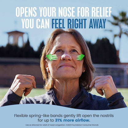 Breathe Right Nasale Strips, Extra Stärke, Braune Nasenstreifen, Medikamentenfreie Nasenentlastung für bessere Atmung, Hilft Schnarchen zu reduzieren, Verursacht durch Erkältungen & Allergien, Septumdeviation, 26 Stück
