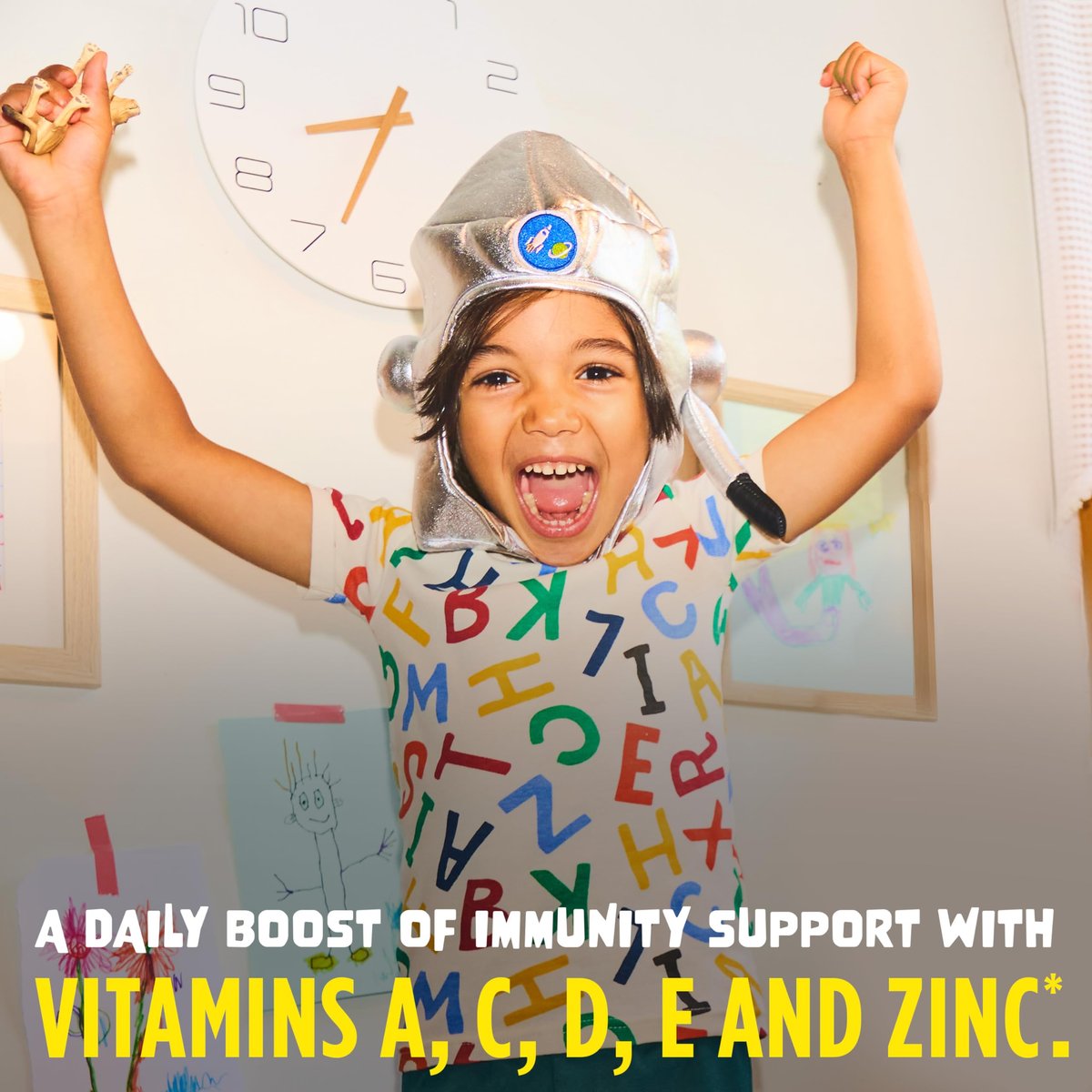 Flintstones Gummies Kindervitamine mit Immununterstützung – Multivitamin für Kinder und Kleinkinder mit Vitamin C, D, B12, Zink & mehr, Orange, 150 Stück