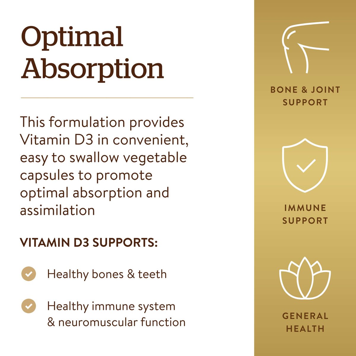 Solgar Vitamin D3 (Cholecalciferol) 125 µg (5000 IE) – 120 vegane Kapseln für starke Knochen & Immunsystem – Non-GMO, glutenfrei, laktosefrei, koscher