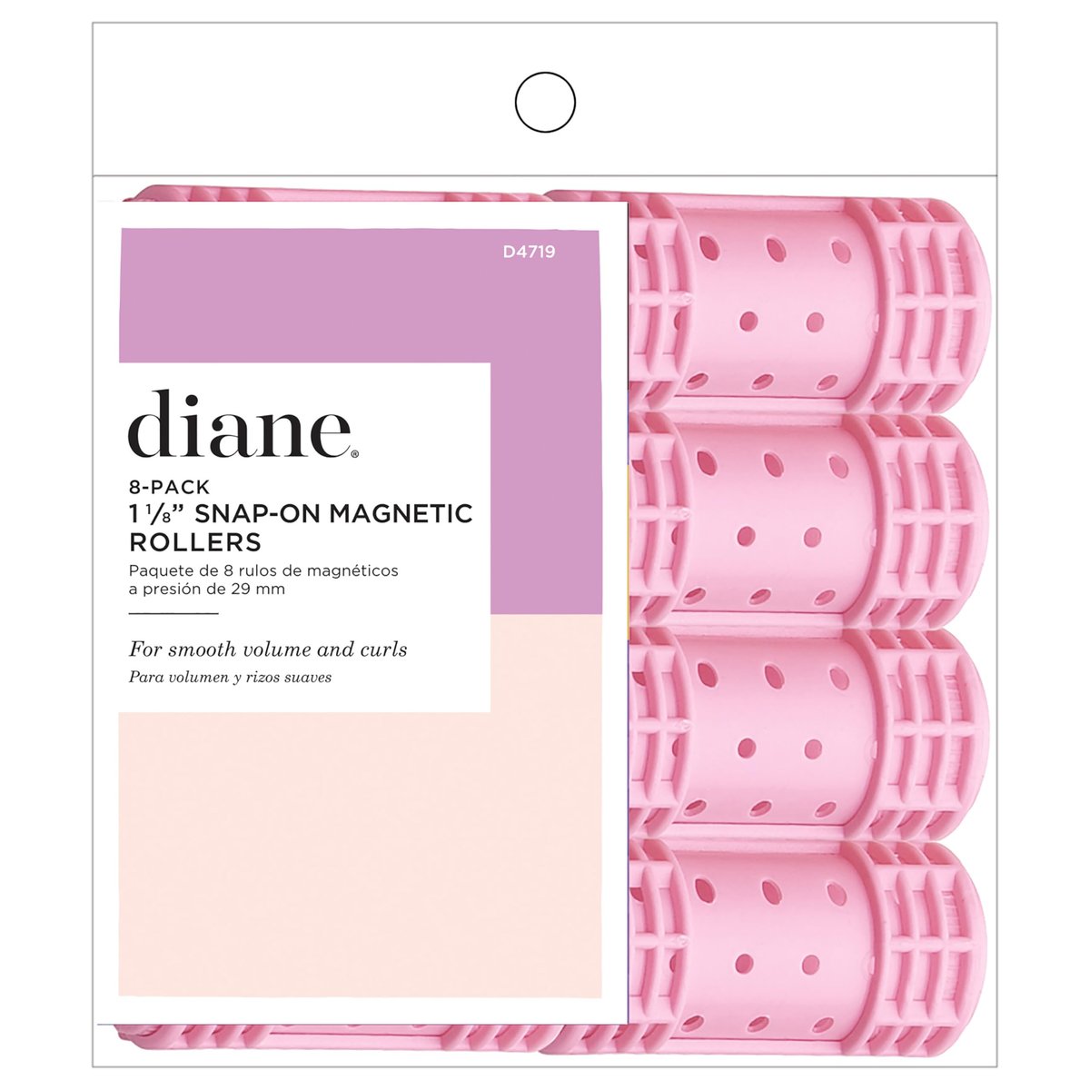 Diane Snap-On Magnet-Lockenwickler, 8 Stück, Pink, Klein, D4719