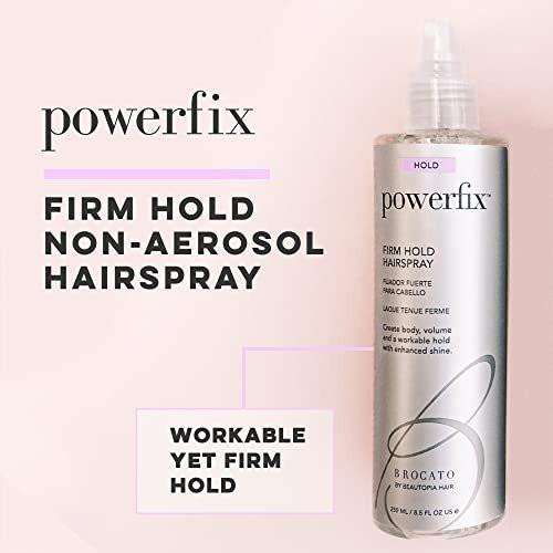 Brocato Powerfix Firm Hold Haarspray, 8,5 oz – Volumen-Haarspray für Textur & Lockenfixierung ohne Flocken oder Rückstände