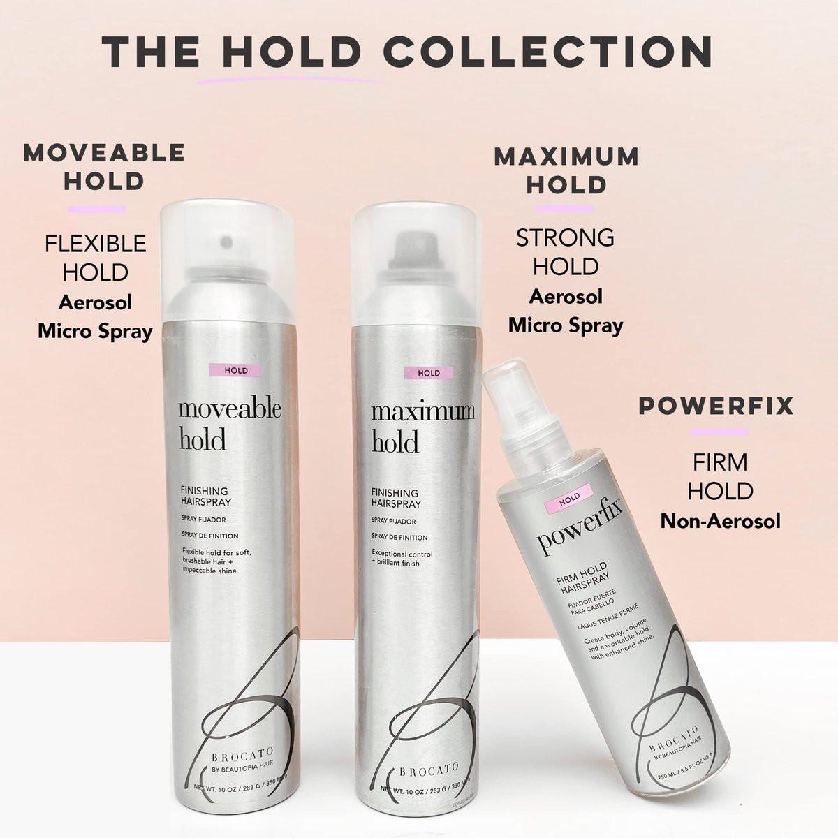 Brocato Powerfix Firm Hold Haarspray, 8,5 oz – Volumen-Haarspray für Textur & Lockenfixierung ohne Flocken oder Rückstände