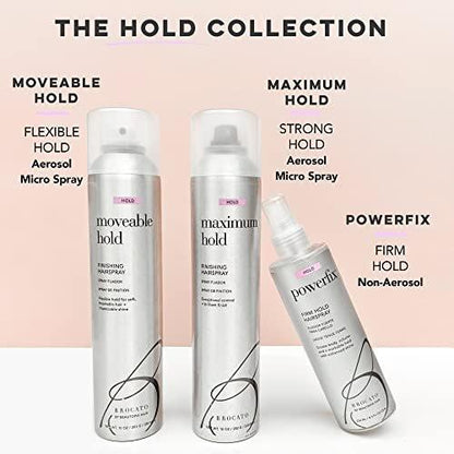 Brocato Powerfix Firm Hold Haarspray, 8,5 oz – Volumen-Haarspray für Textur & Lockenfixierung ohne Flocken oder Rückstände