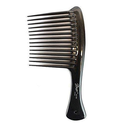 Diane Rake Comb, breite Zähne zum Entwirren von dickem und lockigem Haar, ideal für nasses oder trockenes Haar und gleichmäßige Produktverteilung, 21,6 cm Griff, Schwarz