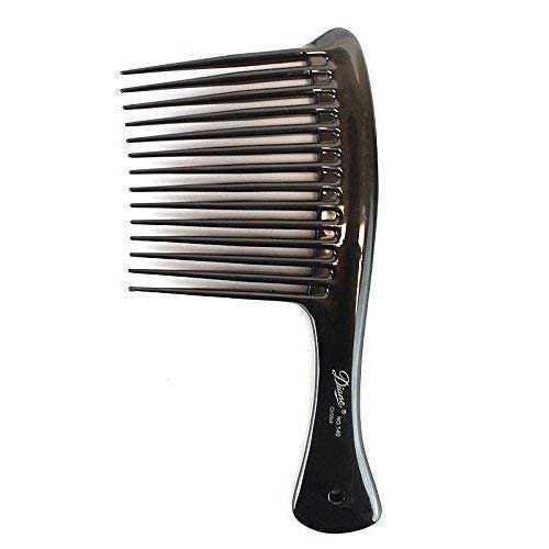 Diane Rake Comb, breite Zähne zum Entwirren von dickem und lockigem Haar, ideal für nasses oder trockenes Haar und gleichmäßige Produktverteilung, 21,6 cm Griff, Schwarz