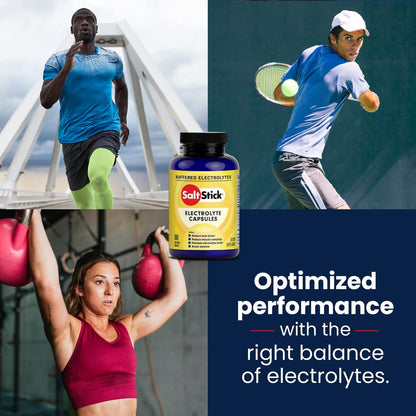 SaltStick Elektrolyt-Kapseln mit Vitamin D | Salzpillen für Läufer, Ausdauersport & Sportnahrung | 100 Kapseln