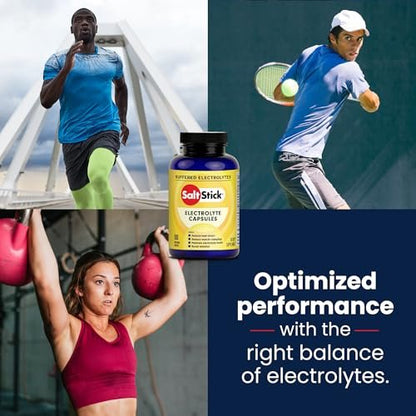 SaltStick Elektrolyt-Kapseln mit Vitamin D | Salzpillen für Läufer, Ausdauersport & Sportnahrung | 100 Kapseln