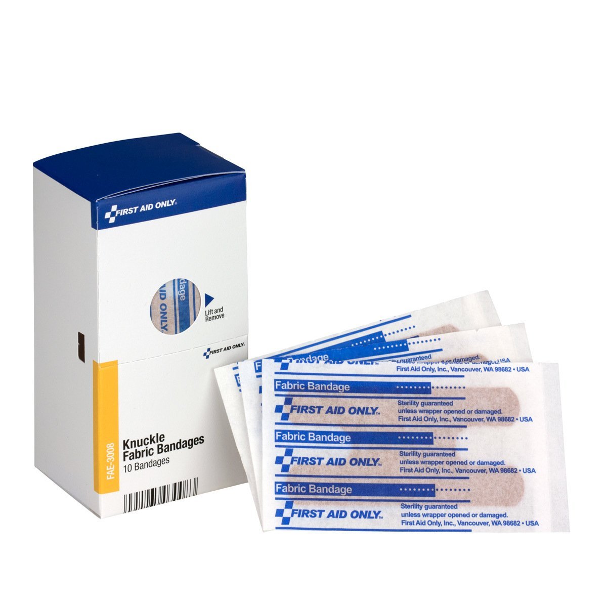 First Aid Only Sc Refill Fabric Knuckle-Bandagen, 10er-Pack – Flexible Wundversorgung für Finger und Gelenke