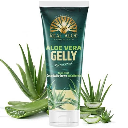 Real Aloe Aloe Vera Gelly (236 ml) | Bio-Innenblatt-Aloe für Gesicht, Haut & Haare | Ungiftig, nicht klebrig | After Sun & tägliche Feuchtigkeitspflege