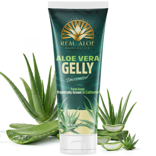 Real Aloe Aloe Vera Gelly (236 ml) | Bio-Innenblatt-Aloe für Gesicht, Haut & Haare | Ungiftig, nicht klebrig | After Sun & tägliche Feuchtigkeitspflege