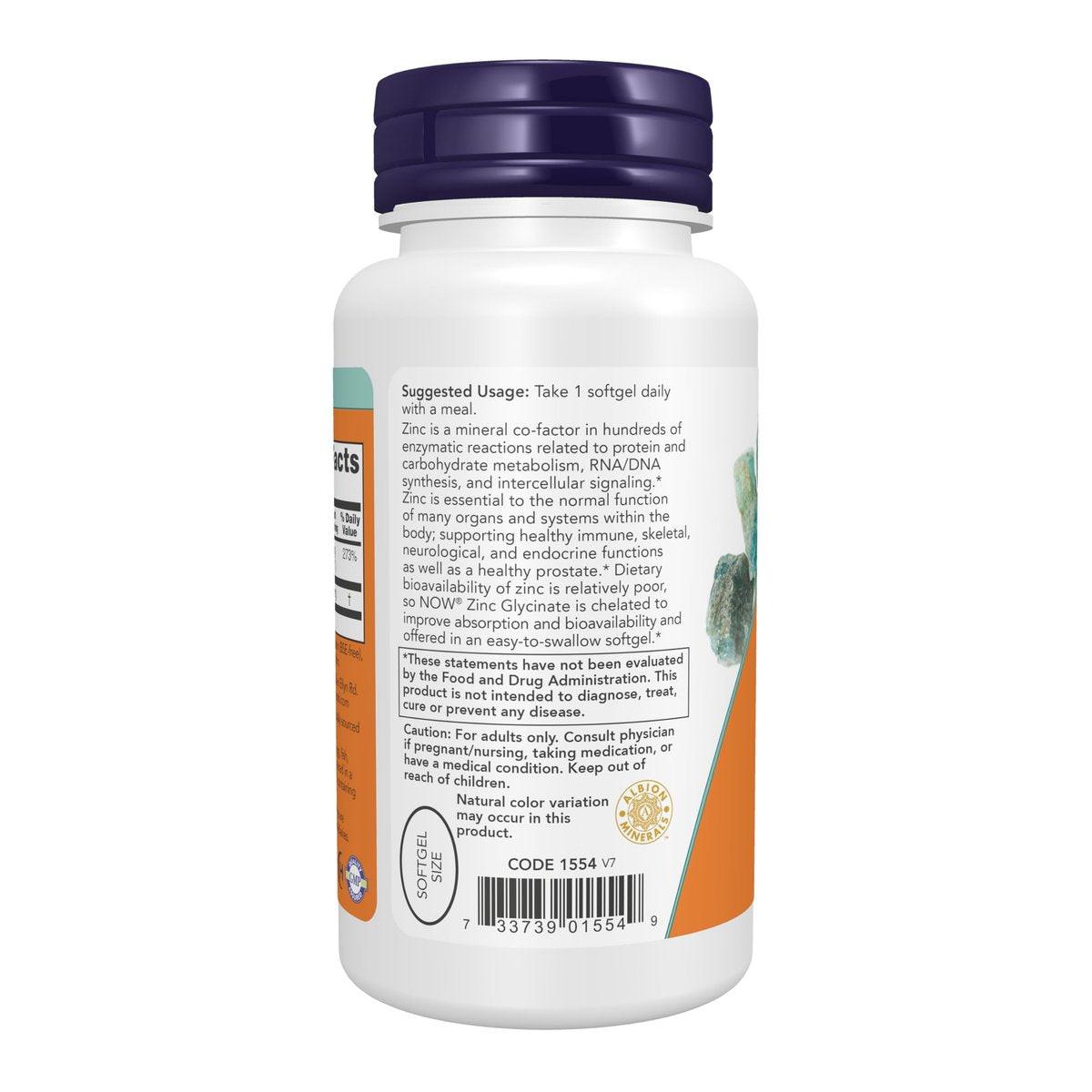 NOW Foods Zinkglycinat mit Kürbiskernöl – 120 Softgels für die Prostata-Gesundheit