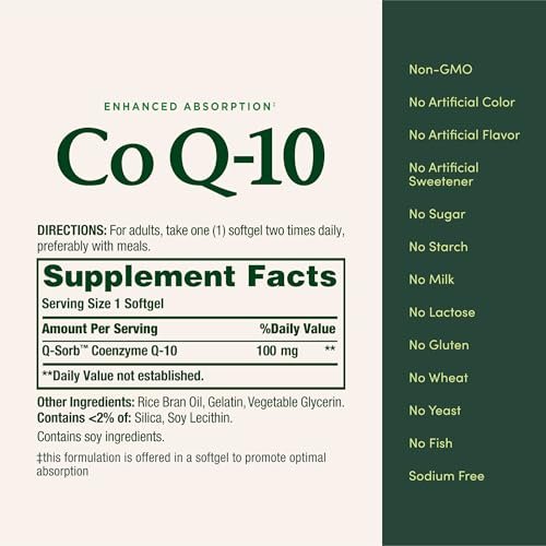Nature's Bounty CoQ10 100 mg, 75 Kapseln – Unterstützt einen gesunden Blutdruck